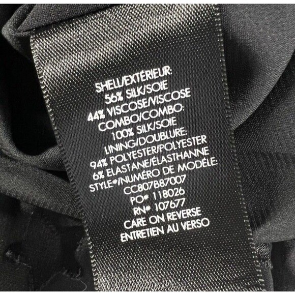 Alice + Olivia Delphine Black Star Burnout Print Silk Bow Tie Blouse Size Medium - Picture 10 of 11